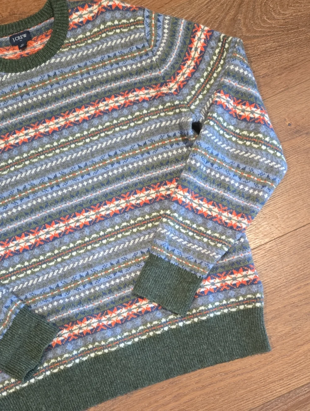 J. CREW WOOL BLEND FAIR ISLE SWEATER... SIZE MED.. #8068